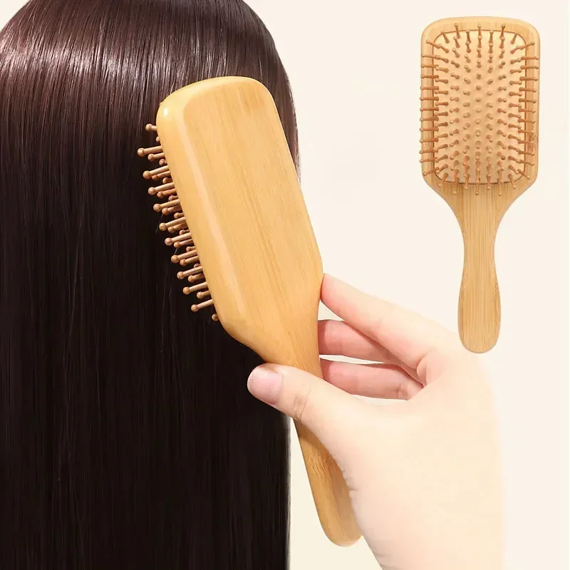 Bamboo Hair Brush - Премиальная деревянная бамбуковая расческа для массажа